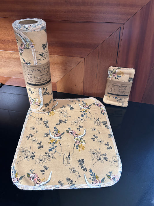 Tan/Floral Bull horns
